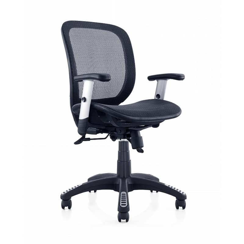 ErgoMax Fully Meshed Ergonomic Height Adjustable Black Office Chair w/Armrests, 42 Inch Max Height