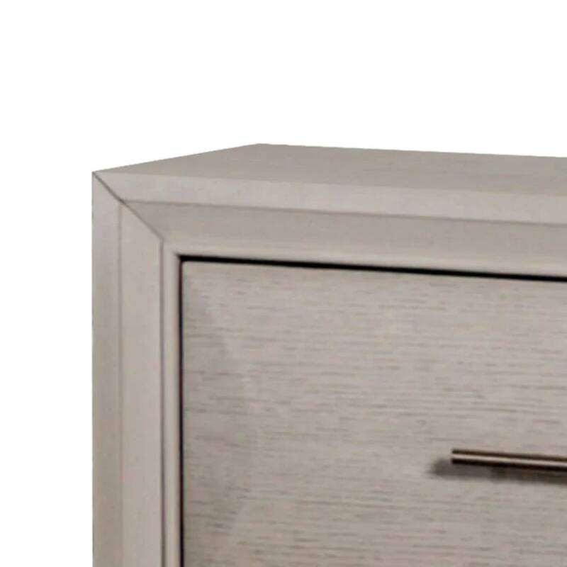 Transitional Nightstand - White Oak Finish with Dovetail Drawers