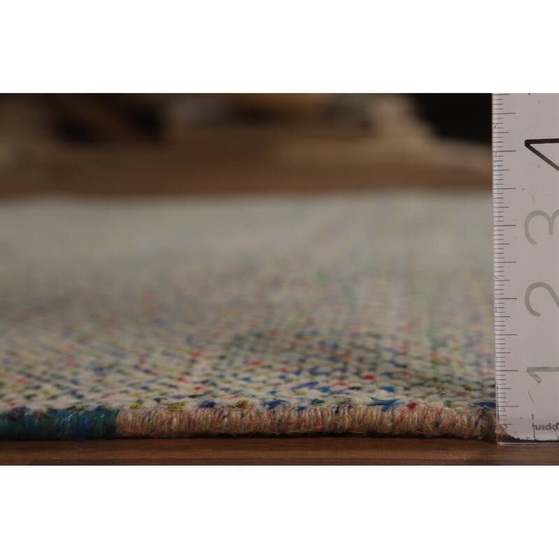 All-Over Moroccan Oriental Area Rug Handmade Wool Carpet - 4'11" x 7'8"