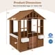 preview thumbnail 5 of 7, Natural White Fir Wood Kids Playhouse with Flowerpot Holders and Large Windows - 47.5" L x 38.5" W x 54" H