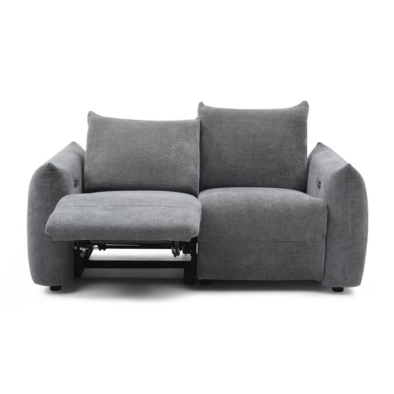 Linen 5-Seater Recliner Sofa Set with USB & Storage Console