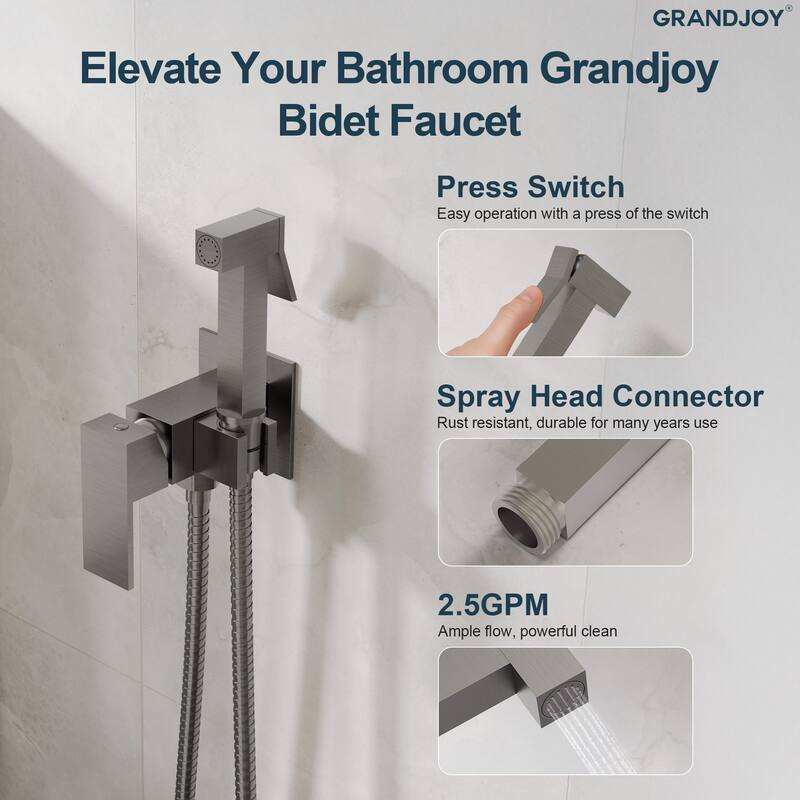 GRANDJOY Bathroom Handheld Bidet Attachment for Personal Hygiene, Pet Washing, and Cloth Diaper Rinsing