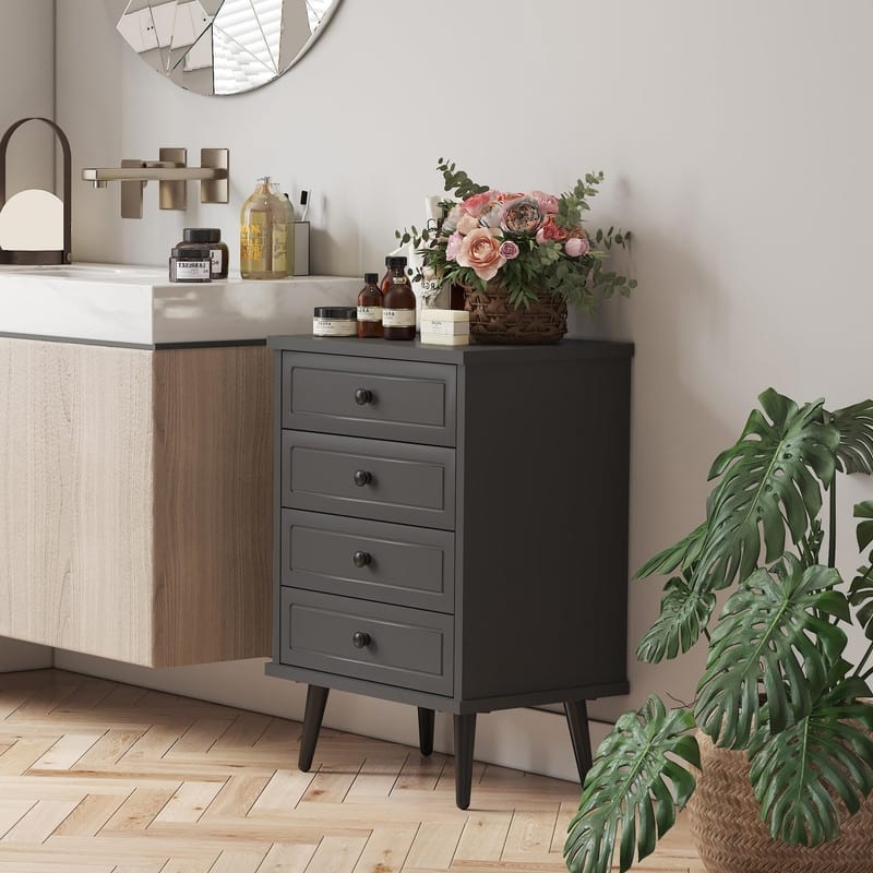 Wood Dresser with 4 Drawers