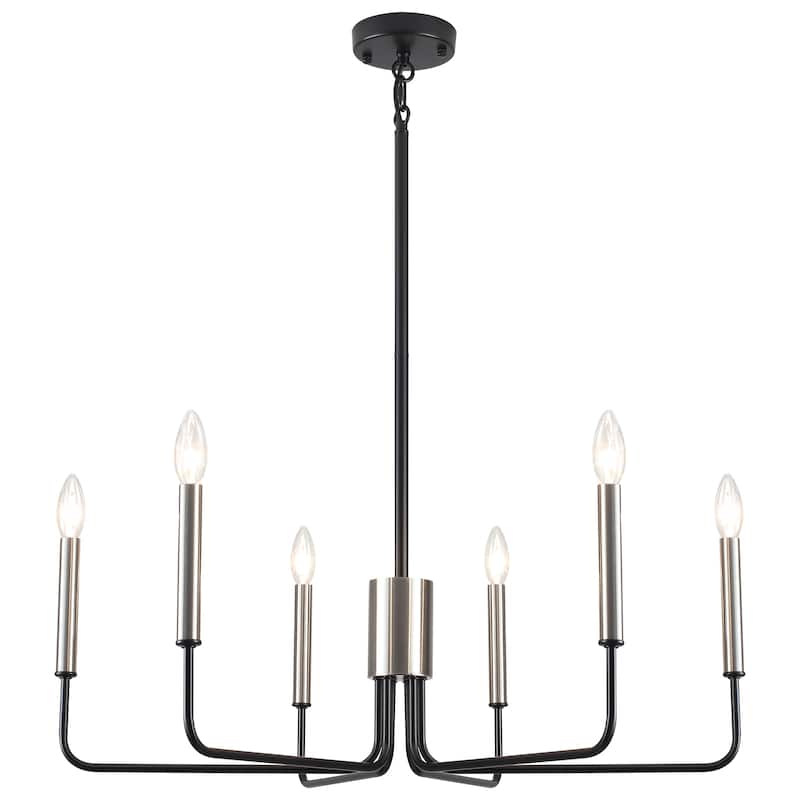 6-Light 29.52-inch Farmhouse Candle Chandelier for Foyer Kitchen Bedroom