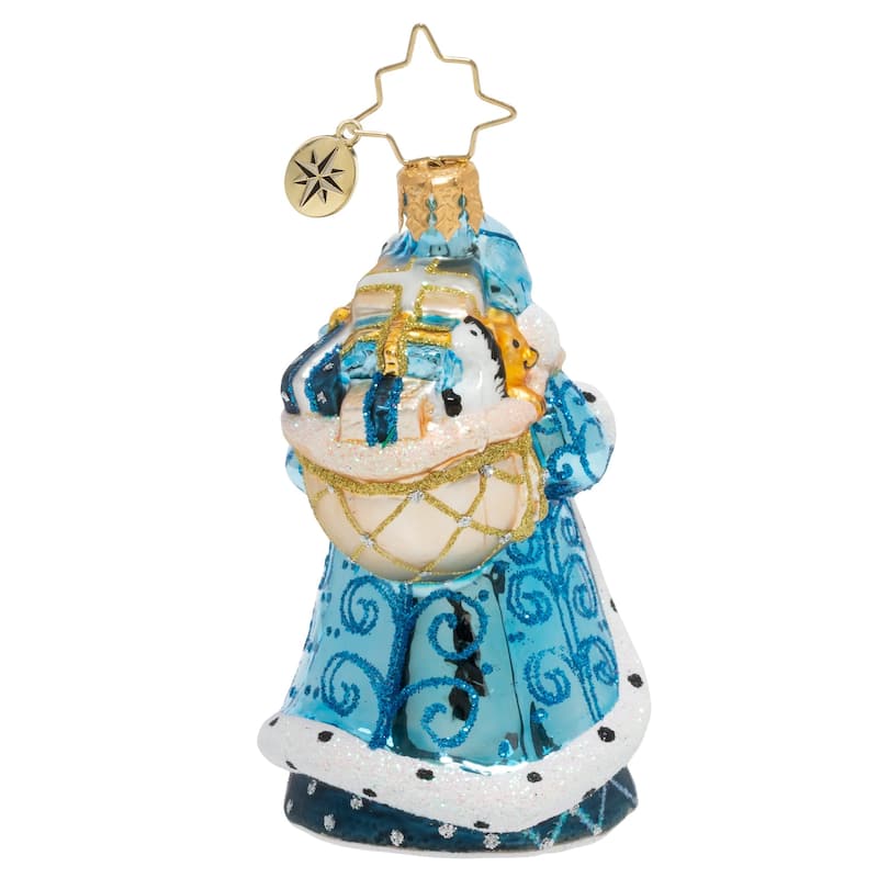 Debonair Winter Santa Gem Glass Christmas Ornament 1020131