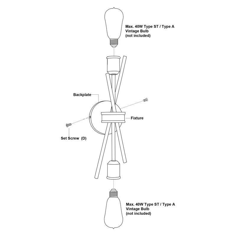Estelle 2 Light Natural Brass Mid-Century Modern Reversible Wall Sconce - 4.75-in W x 16.75-in H x 5-in D