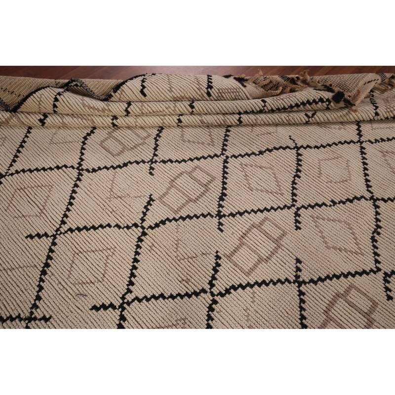 All-Over Trellis Moroccan Oriental Area Rug Handmade Wool Carpet - 8'1"x 11'10"