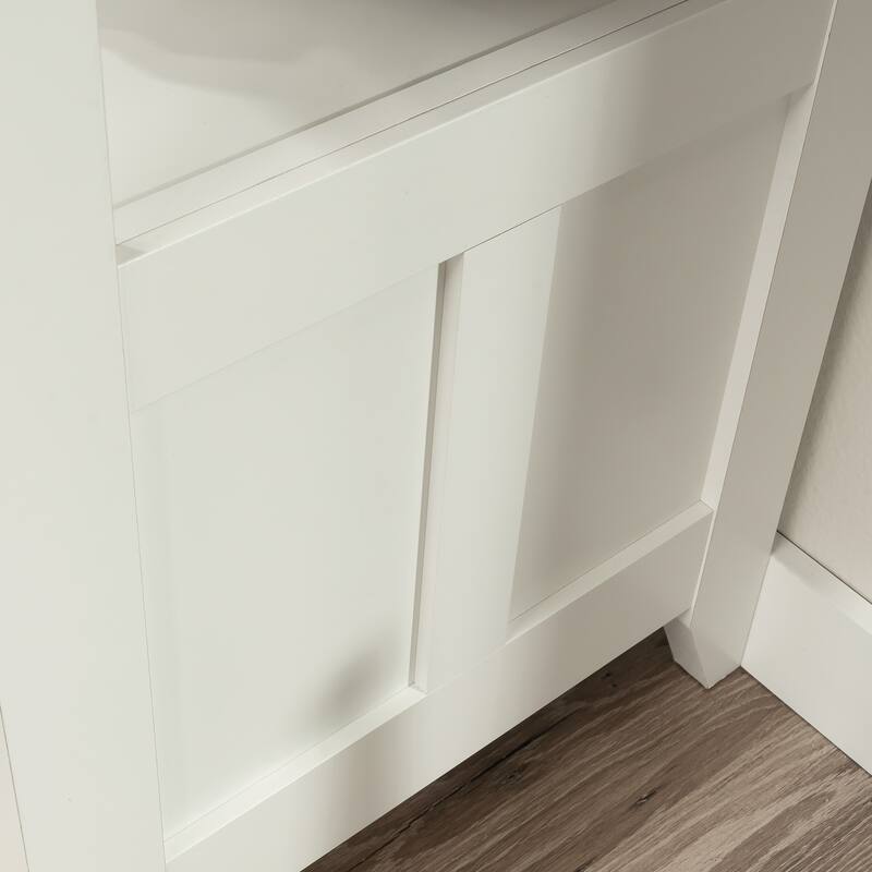 Wood Lateral File with Large Drawer, White