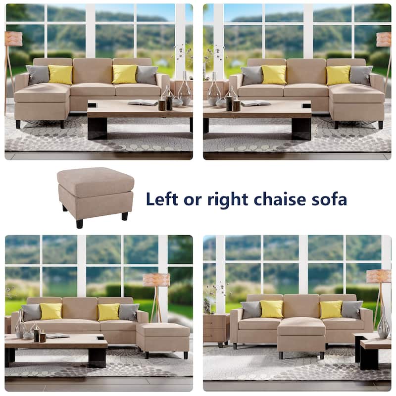 Futzca Modern Convertible Sectional Sofa L-Shaped Couch