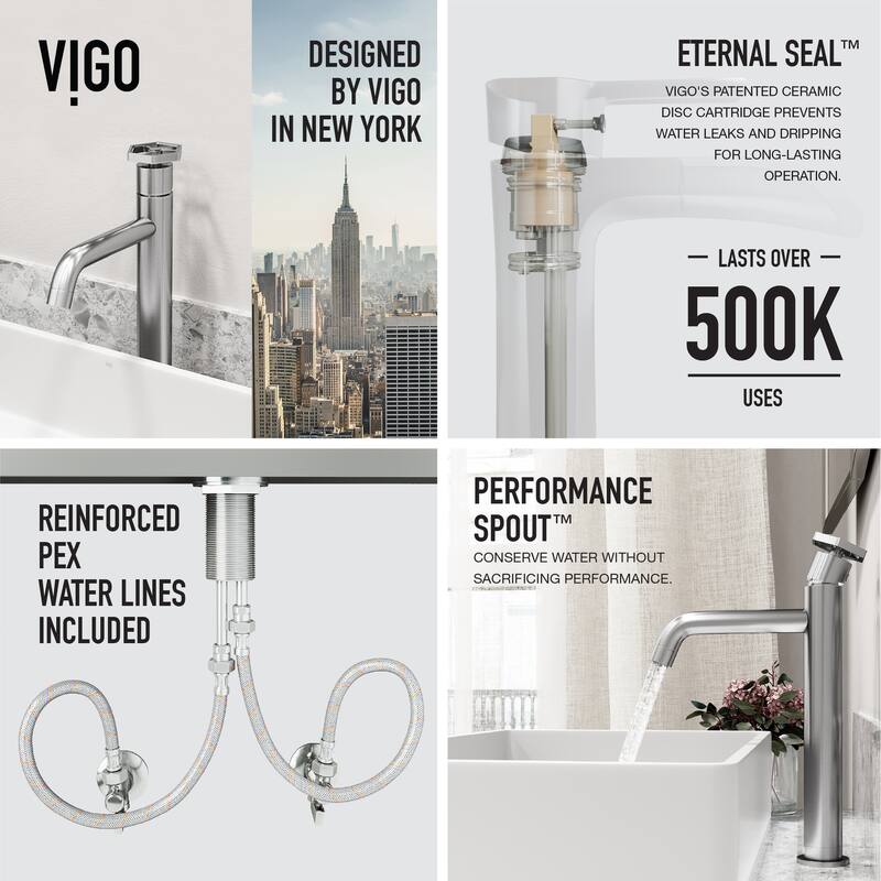 VIGO Magnolia 21"L x 14"W MatteStone Vessel Sink and Ruxton 12"H Faucet Set