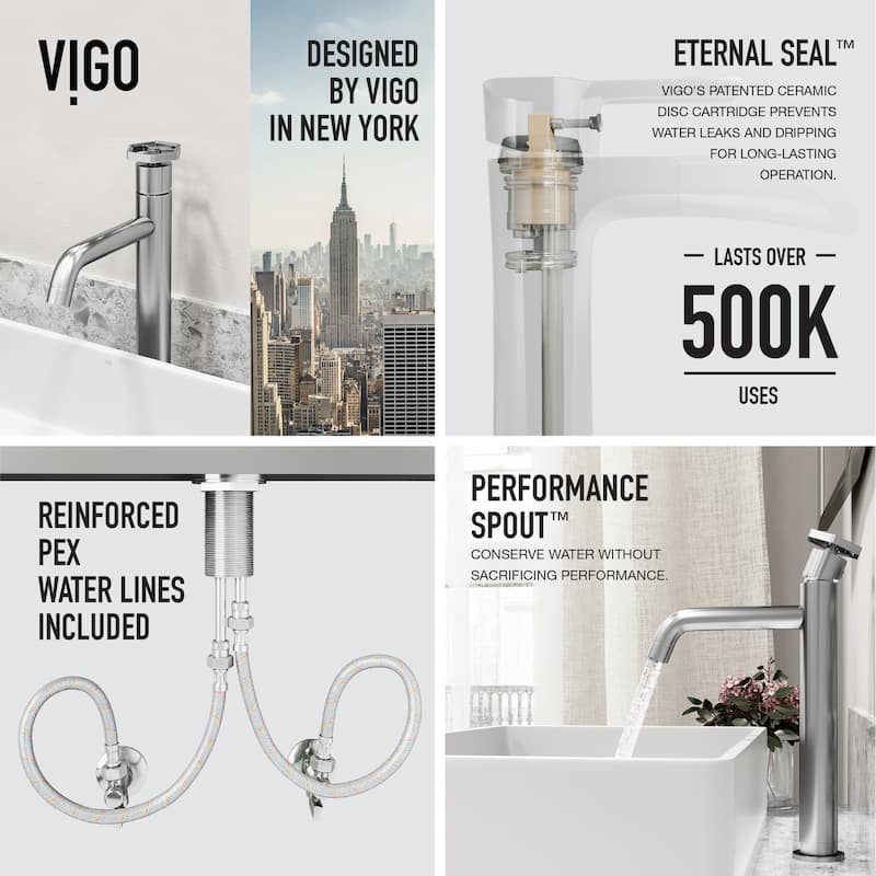 VIGO Ruxton 12" H Single Handle Single Hole Bathroom Vessel Faucet