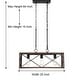 preview thumbnail 12 of 48, Acroma 3 - Light Linear Modern Farmhouse Rectangle Chandelier - N/A