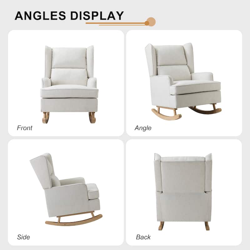 Antolin Modern Rocking Chair with Upholstery Removable Cushions Set of 2 by HULALA HOME