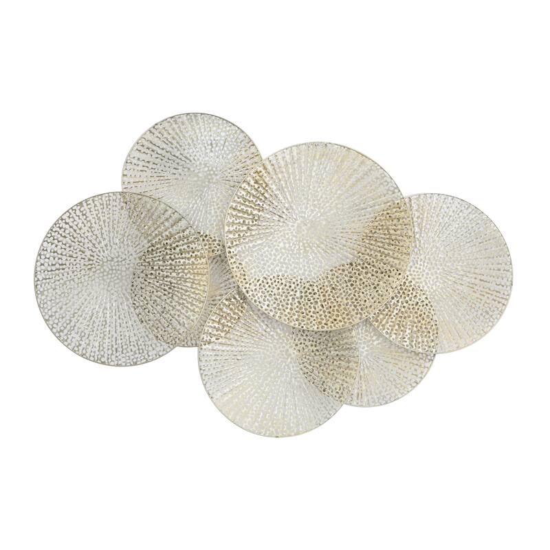 Metal Plate Wall Decor with Perforated Design - Gold - Roche River Decor