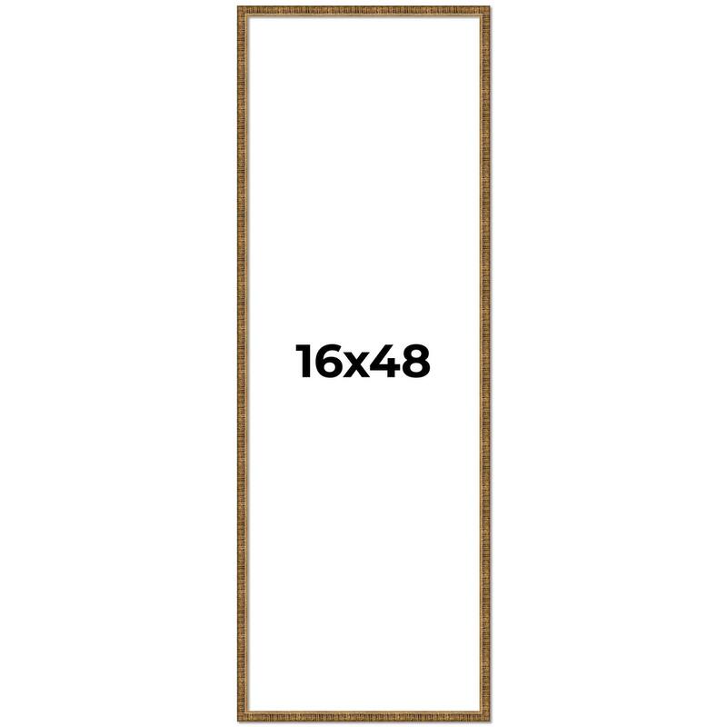 16x48 Frame Gold Solid Wood Picture Frame - Complete Modern Photo