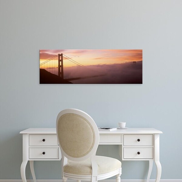 Easy Art Prints Panoramic Image 'Fog, Hawk Hill, Golden Gate Bridge, San Francisco Bay, California' Canvas Art