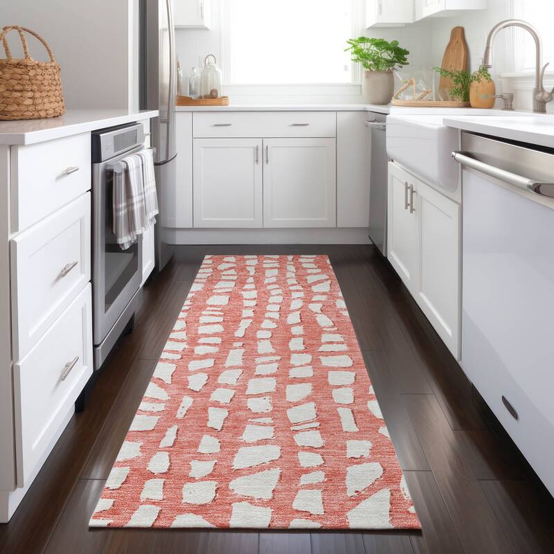Machine Washable Indoor/ Outdoor Chantille Modern Abstract Rug