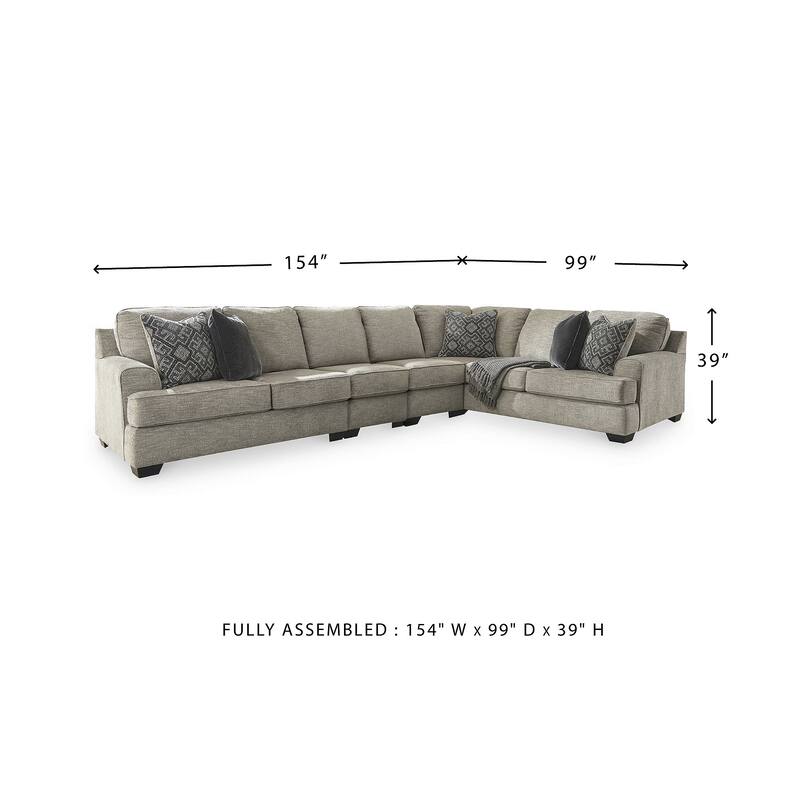Signature Design by Ashley Bovarian Gray 4-Piece Sectional - 154"W x 99"D x 39"H