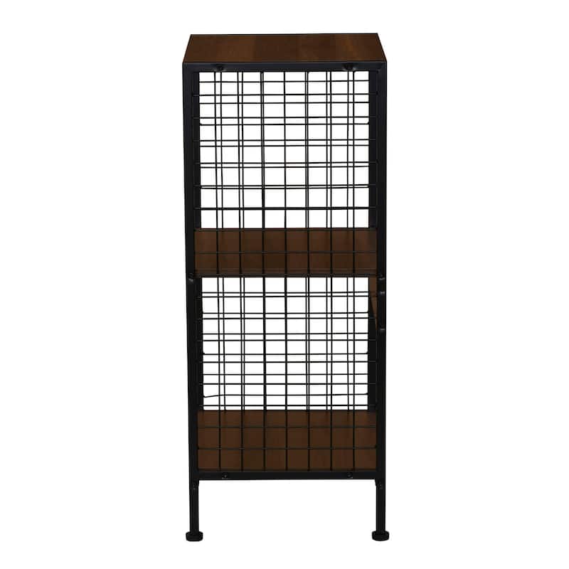 Household Essentials Trellis Open Storage Bookshelf with 2 Cube Compartments