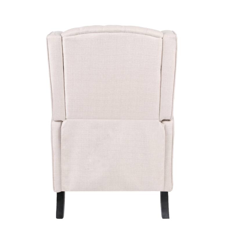 Wingback Recliner with Extendable Footrest, Upholstered Accent Chair with Rivet Trim, Mid-Century Lounge Chair for Home, Office