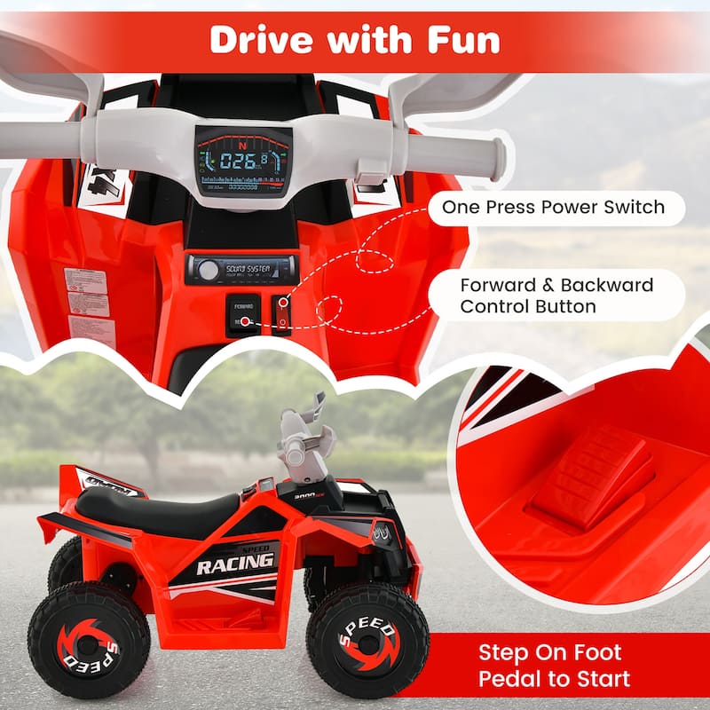 Gymax Kids Electric Ride On ATV Toy 6V Battery Powered Electric