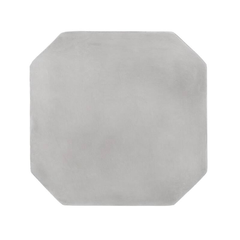 17.25 in. Gray Hexagon Concrete End Table, Durable Hourglass Frame