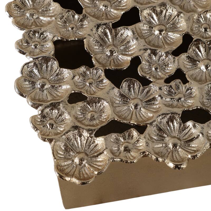 Aluminum Decorative Vase Floral Openwork Design Glam Style Modern