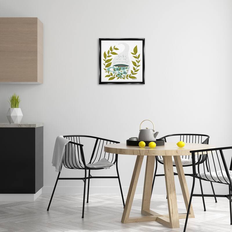 Stupell Take Care with Relaxing Coffee Framed Floater Canvas Wall Art Design By Mandy Ford Art + Illustration