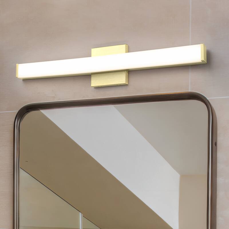 C Cattleya LED Vanity Bar Light Indoor Wall Sconce with Acrylic Shade - 24-inch - Brushed-Gold