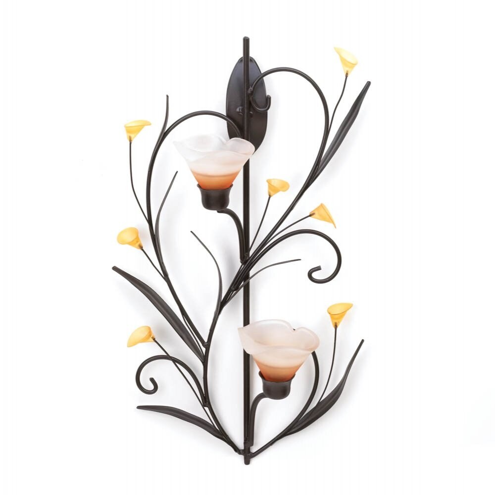 Amber Lilies Candle Wall Sconce On Sale Overstock 19454260