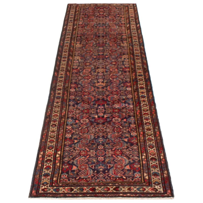 ECARPETGALLERY Hand-knotted Andelz Navy Wool Rug - 3'5 x 12'8