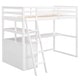 preview thumbnail 10 of 43, Multifunction Wood High Loftbed Frame with L-Shaped Desk, Shelves & 2 Built-in Drawers for Kids Teens Bedroom