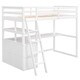 preview thumbnail 7 of 7, Twin Size High Loft Bed Wood Bedframe with Desk, 2 Drawers & Shelves