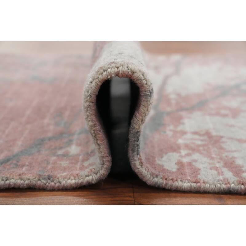 Hand Knotted Oriental Viscose Silk Carpet Modern All-Over Oranges & Rust Abstract Runner Rug - 4' 7'' X 2' 4''