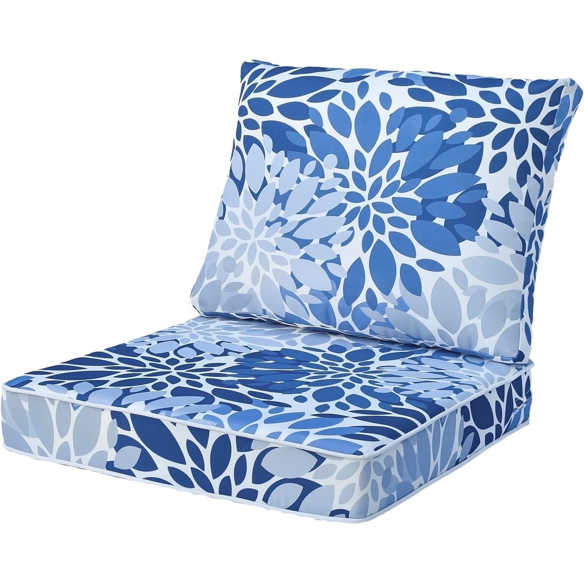 Waterproof & Fade-Resistant Outdoor Deep Seat Cushion Set 19 x 19 Inch with Zipper & Ties