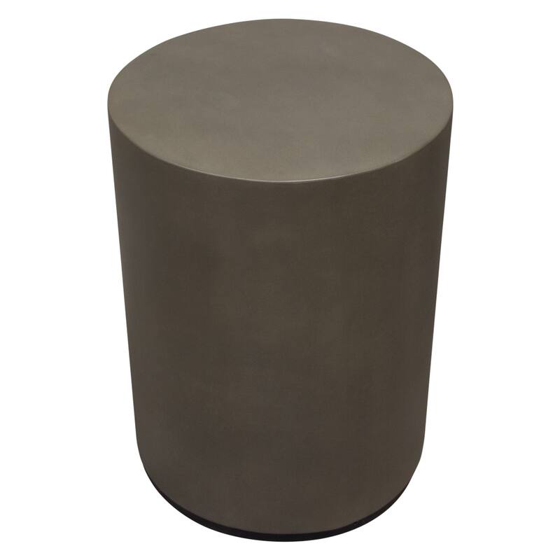 Viko Side End Table, 20 Inch Natural Cement Gray Round Pedestal