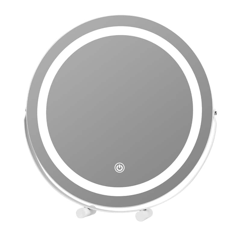 19-Inch Large Round Vanity Mirror with LED Halo Light