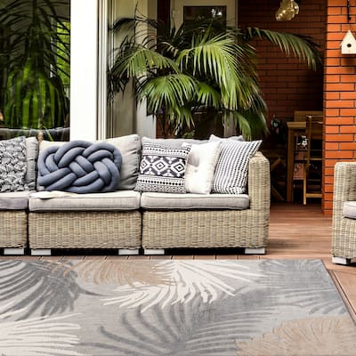 World Rug Gallery Tropical Floral Indoor/Outdoor Area Rug