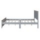 preview thumbnail 18 of 18, Queen Size Wood Platform Bed Wooden Slat Support, Vintage Simple Bed Frame with Rectangular Headboard and Footboard, Grey