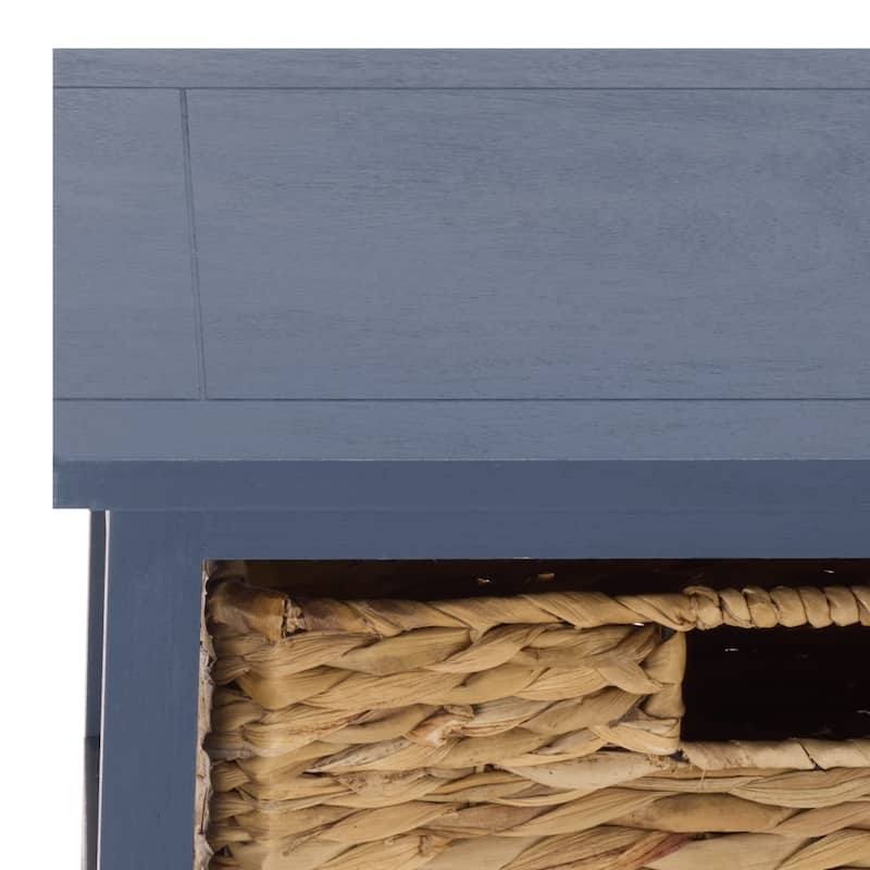 SAFAVIEH Faith Distressed Black 5-Drawer Wicker Basket Storage Tower - 17.3" x 13.4" x 46.1" - 17"W x 13"D x 46"H