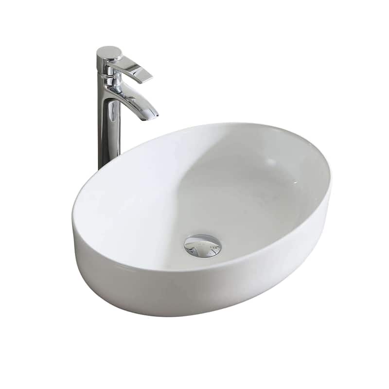 Fine Fixtures White Vitreous China 20-inch Thin Edge Vessel Sink