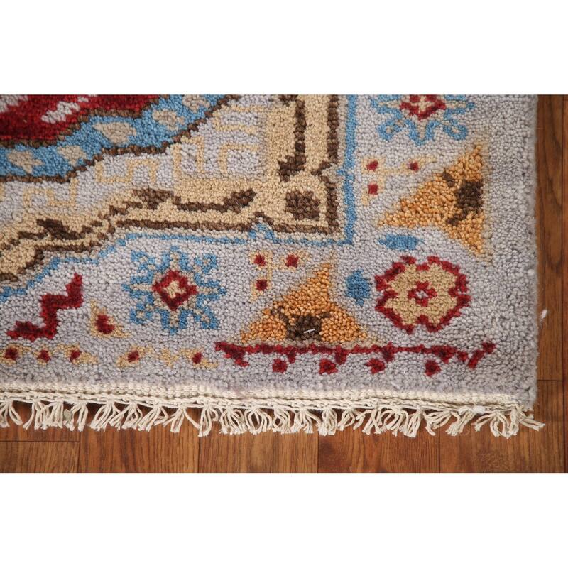 Geometric Kazak Indian Runner Rug Handmade Wool Carpet - 2'6"x 7'11"