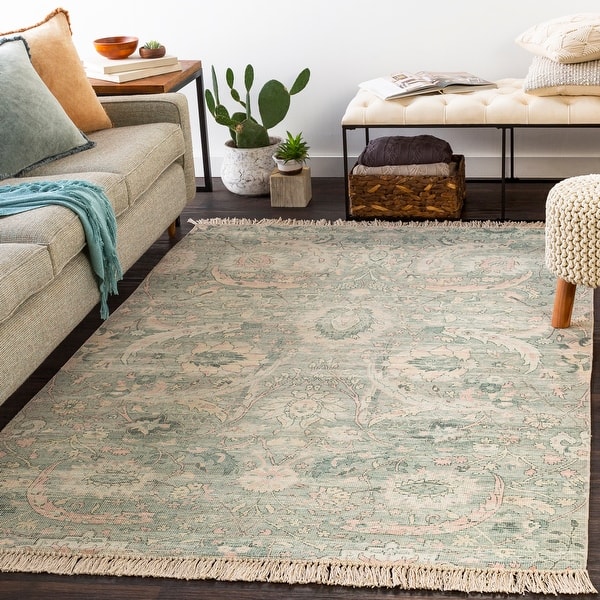slide 1 of 1, Livabliss Tina Sage Hand-woven Vintage Floral Area Rug 2' 3" x 4' - Sage