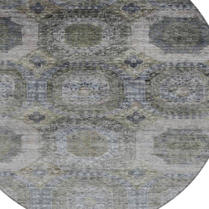 HomeRoots Medallion Transitional Rectangle Outdoor Rug