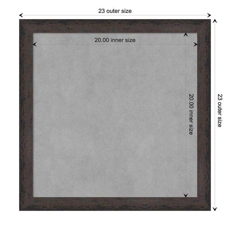 Amanti Art Dappled Black Brown Narrow Framed Magnetic Board - Board Size 20x20
