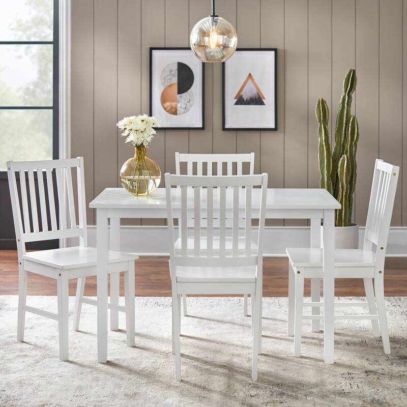 Simple Living Solid Wood Slat Back Dining Chairs (Set of 4)