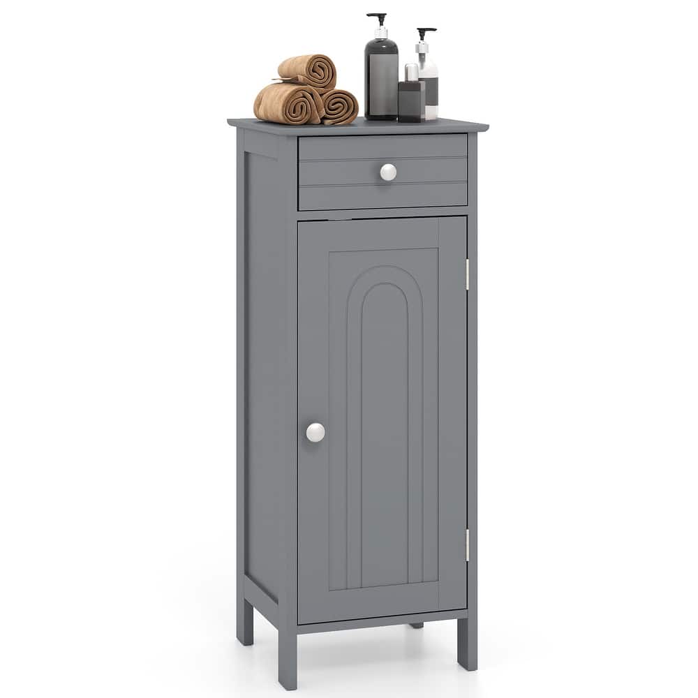 Costway Bathroom Floor Cabinet Storage Organizer Free-Standing with - See details