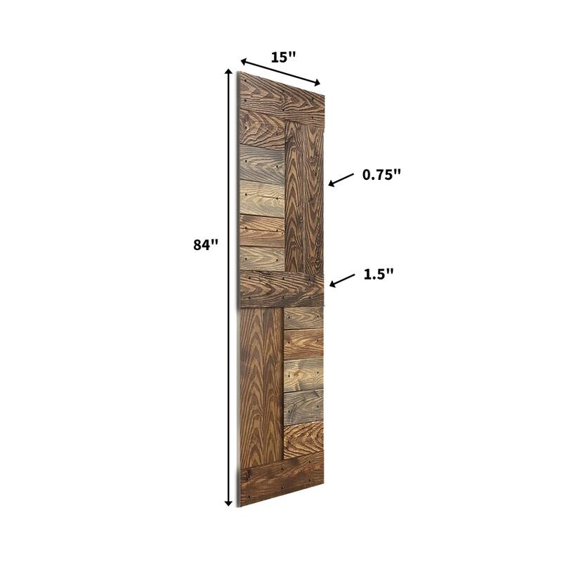 Coast Sequoia 30in./36in./48in./60in./72in. x 84in. Embossing Pine Wood Bi-Fold Barn Door With Sliding Hardware Kit