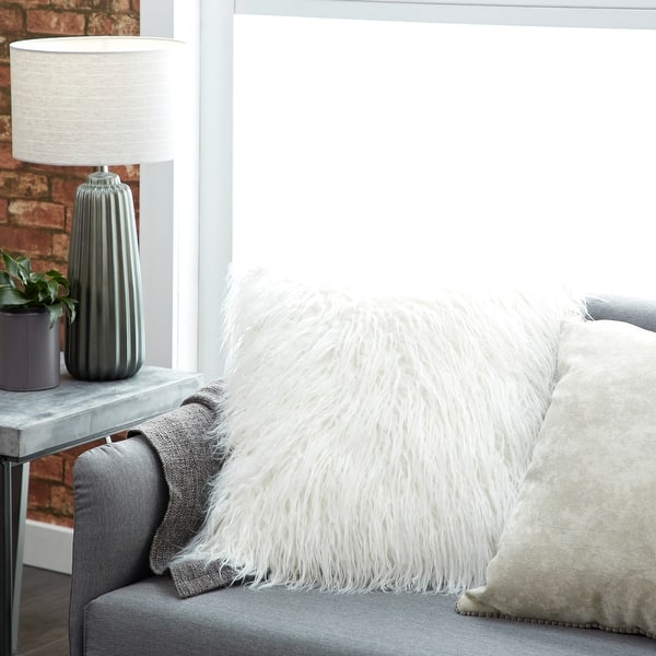 Large Square White Faux Fur Throw Pillow Bed Bath Beyond