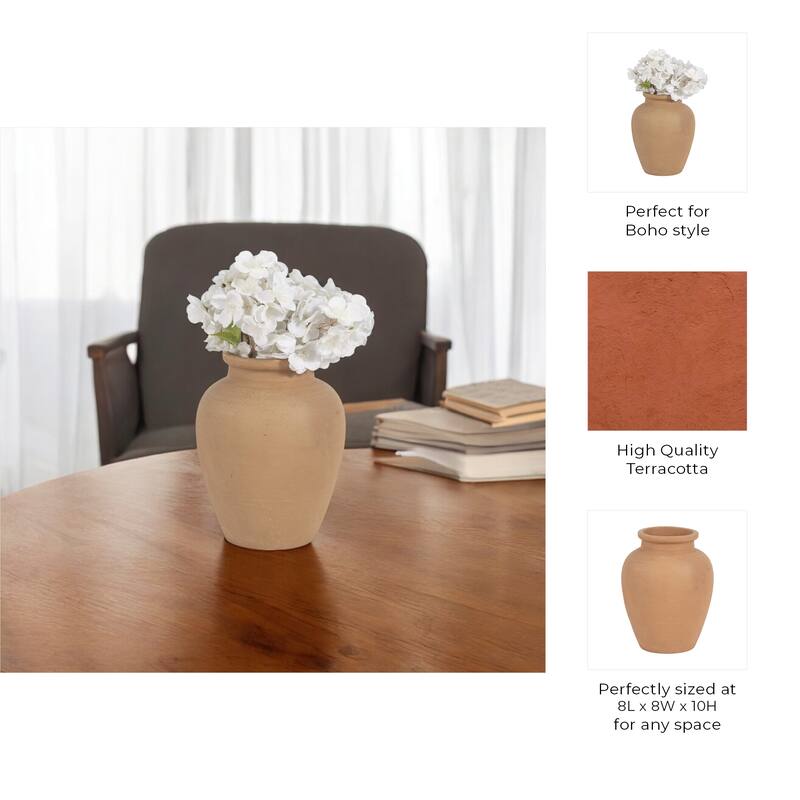 Decorative Round Pottery Vase for Home Decor